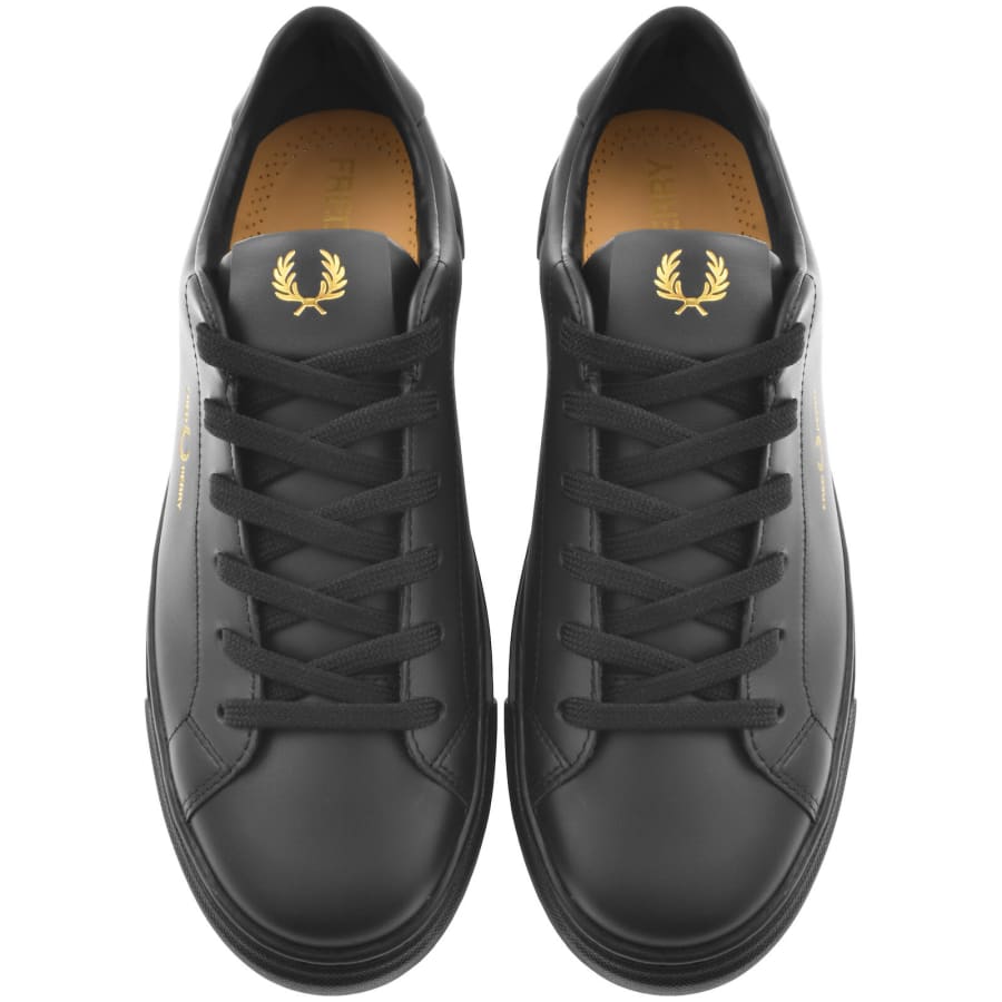 Fred perry black shoes sales